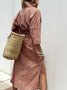 Femmes Géométrique Rouge Confortable Dentelle Robe Maxi Décontracté