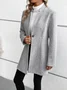 à Col Revers Manches Longues Poids lourd Plain Blouson pour Femmes