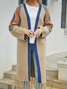Cardigans Décontracté Ethnique Hiver Micro-élasticité Ample Manches Longues Laine/Tricot Régulier Droit pour Femmes
