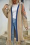 Cardigans Décontracté Ethnique Hiver Micro-élasticité Ample Manches Longues Laine/Tricot Régulier Droit pour Femmes