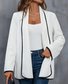Micro-élasticité Col V Manches Longues Régulier Plain Kimono à Lacets pour Femmes