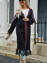 Cardigans Décontracté Ethnique Hiver Micro-élasticité Ample Manches Longues Laine/Tricot Régulier Droit pour Femmes