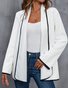 Micro-élasticité Col V Manches Longues Régulier Plain Kimono à Lacets pour Femmes