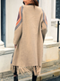 Cardigans Décontracté Ethnique Hiver Micro-élasticité Ample Manches Longues Laine/Tricot Régulier Droit pour Femmes