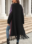 Cardigans Décontracté Ethnique Hiver Micro-élasticité Ample Manches Longues Laine/Tricot Régulier Droit pour Femmes