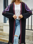 Cardigans Décontracté Ethnique Hiver Micro-élasticité Ample Manches Longues Laine/Tricot Régulier Droit pour Femmes