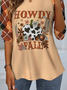 T-shirts Femmes Décontracté Printemps / Automne Plaid Vacances Ample Jersey Toussaint Manches Longues Régulier