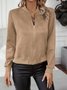 Manches Longues Régulier Plain Blouson pour Femmes