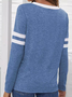 T-shirts Décontracté Bloc de Couleur Printemps / Automne Micro-élasticité Quotidien Ample Jersey Régulier Droit pour Femmes