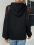 Sweat-shirts Femmes Décontracté Plain Printemps / Automne Polyester Sweat-shirt à Capuche Quotidien Dentelle Toussaint Régulier