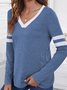 T-shirts Décontracté Bloc de Couleur Printemps / Automne Micro-élasticité Quotidien Ample Jersey Régulier Droit pour Femmes