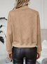 Manches Longues Régulier Plain Blouson pour Femmes