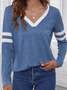 T-shirts Décontracté Bloc de Couleur Printemps / Automne Micro-élasticité Quotidien Ample Jersey Régulier Droit pour Femmes