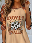 T-shirts Femmes Décontracté Printemps / Automne Plaid Vacances Ample Jersey Toussaint Manches Longues Régulier