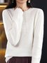 Pulls Femmes Décontracté Plain Printemps / Automne Naturel Ample Col Rond Régulier Droit Élasticité moyenne