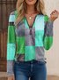 Chemisiers1 Femmes Décontracté Plain Printemps / Automne Micro-élasticité Quotidien Ample Jersey Manches Longues Régulier