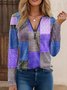 Chemisiers1 Femmes Décontracté Plain Printemps / Automne Micro-élasticité Quotidien Ample Jersey Manches Longues Régulier