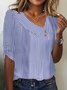 T-shirts Rayé Décontracté Printemps / Automne Aucune élasticité Quotidien Ample Jersey Régulier Droit pour Femmes