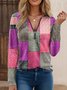 Chemisiers1 Femmes Décontracté Plain Printemps / Automne Micro-élasticité Quotidien Ample Jersey Manches Longues Régulier