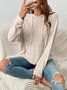 Sweat-shirts Rayé Décontracté Printemps / Automne Polyester Sweat-shirt à Capuche Micro-élasticité Ample Manches Longues Régulier pour Femmes
