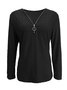 Chemisiers1 Femmes Décontracté Plain Printemps / Automne Jersey Manches Longues Col Roulé Régulier Droit Régulier
