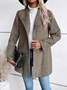 Col Châle Manches Longues Poids lourd Plaid Blouson pour Femmes