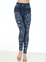 Pantalons De Yoga Femmes Décontracté Floral Toutes Les Saisons Polyester Naturel à Haute Élasticité Quotidien Legging Droit