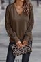 Chemisiers1 Décontracté Bloc de Couleur Printemps / Automne Micro-élasticité Ample Jersey Col Roulé Régulier Régulier pour Femmes