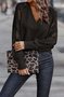 Chemisiers1 Décontracté Bloc de Couleur Printemps / Automne Micro-élasticité Ample Jersey Col Roulé Régulier Régulier pour Femmes