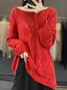 Pulls Décontracté Plain Printemps / Automne Quotidien Laine/Tricot Régulier Droit Régulier Non pour Femmes