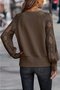 Chemisiers1 Décontracté Bloc de Couleur Printemps / Automne Micro-élasticité Ample Jersey Col Roulé Régulier Régulier pour Femmes