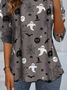 T-shirts Décontracté Printemps / Automne Toussaint Quotidien Ample Jersey Manches Longues Col Rond Non pour Femmes