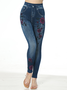 Pantalons De Yoga Femmes Décontracté Floral Toutes Les Saisons Polyester Naturel à Haute Élasticité Quotidien Legging Droit