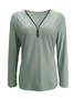 Chemisiers1 Femmes Décontracté Plain Printemps / Automne Jersey Manches Longues Col Roulé Régulier Droit Régulier