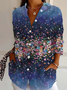 Chemises Décontracté Floral Printemps / Automne Léger Aucune élasticité Quotidien Régulier Droit Col de Chemise pour Femmes