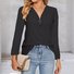Chemisiers1 Femmes Décontracté Plain Printemps / Automne Jersey Manches Longues Col Roulé Régulier Droit Régulier