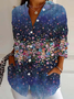 Chemises Décontracté Floral Printemps / Automne Léger Aucune élasticité Quotidien Régulier Droit Col de Chemise pour Femmes