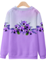 Sweat-shirts Femmes Décontracté Printemps / Automne Violet Floral Polyester Poids lourd Aucune élasticité Manches Longues Col Rond Régulier