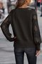 Chemisiers1 Décontracté Bloc de Couleur Printemps / Automne Micro-élasticité Ample Jersey Col Roulé Régulier Régulier pour Femmes