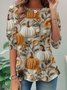 T-shirts Femmes Décontracté Printemps / Automne Toussaint Quotidien Ample Jersey Toussaint Manches Longues Non