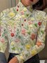Chemisiers1 Femmes Décontracté Floral Printemps / Automne Micro-élasticité Quotidien chaleur Meilleure vente Droit Régulier