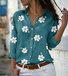 Chemises Décontracté Floral Printemps / Automne Dentelle Aucune élasticité Quotidien Manches Longues Droit Col de Chemise pour Femmes