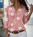 Chemises Décontracté Floral Printemps / Automne Dentelle Aucune élasticité Quotidien Manches Longues Droit Col de Chemise pour Femmes