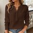 Chemisiers1 Décontracté Plain Printemps / Automne Polyester Aucune élasticité Quotidien Régulier Boucle Non pour Femmes