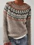 Pulls Femmes Décontracté Imprimé d'Animal Printemps / Automne Quotidien Ample Col Rond Régulier Droit Élasticité moyenne