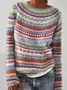 Pulls Femmes Décontracté Imprimé d'Animal Printemps / Automne Quotidien Ample Col Rond Régulier Droit Élasticité moyenne