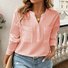 Chemisiers1 Décontracté Plain Printemps / Automne Polyester Aucune élasticité Quotidien Régulier Boucle Non pour Femmes