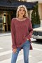 T-shirts Décontracté Plain Printemps / Automne Quotidien Manches Longues Col Rond Mi-long Régulier Élasticité moyenne pour Femmes