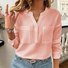 Chemisiers1 Décontracté Plain Printemps / Automne Polyester Aucune élasticité Quotidien Régulier Boucle Non pour Femmes