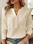 Chemisiers1 Décontracté Plain Printemps / Automne Polyester Aucune élasticité Quotidien Régulier Boucle Non pour Femmes